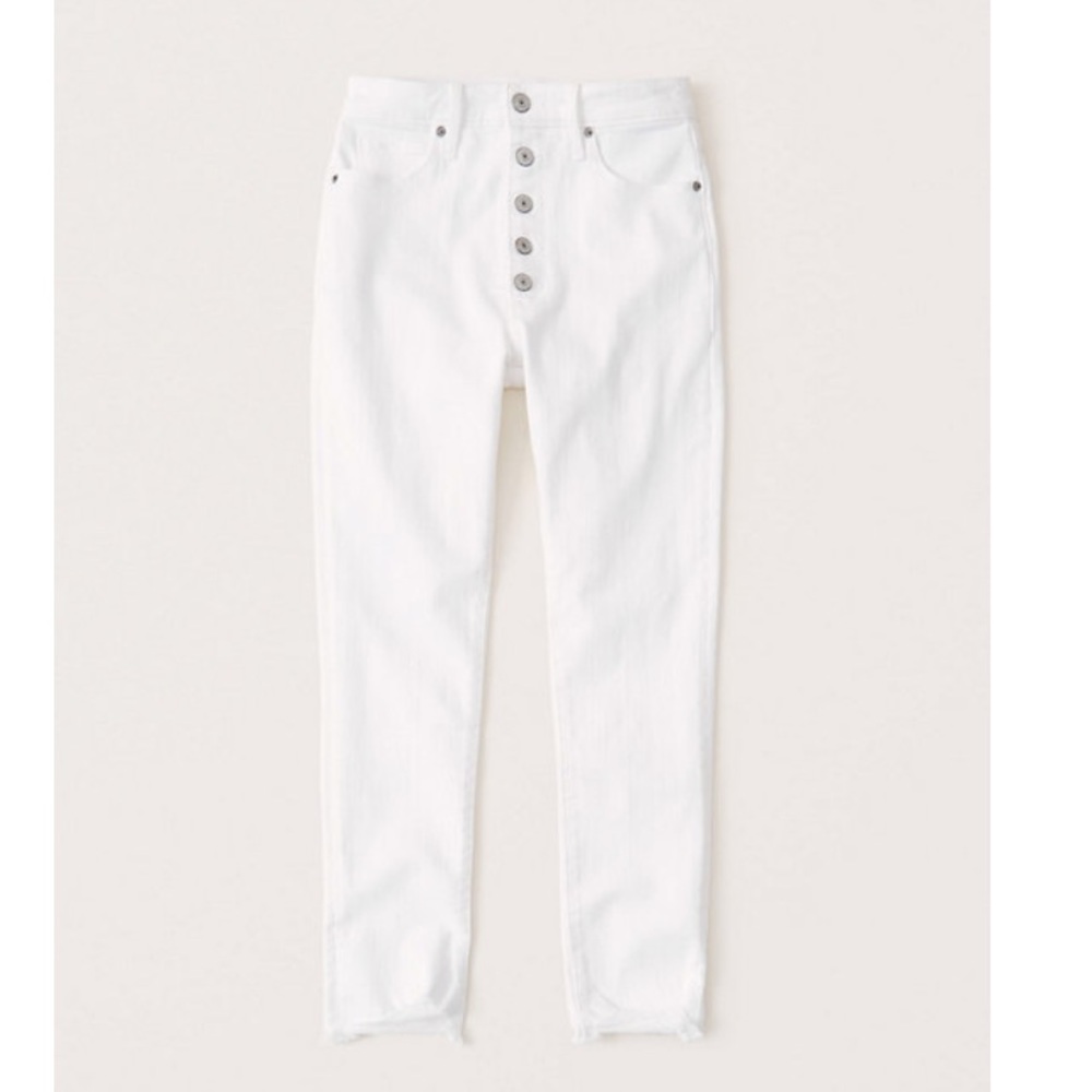 Abercrombie High Rise Super Skinny White Jean